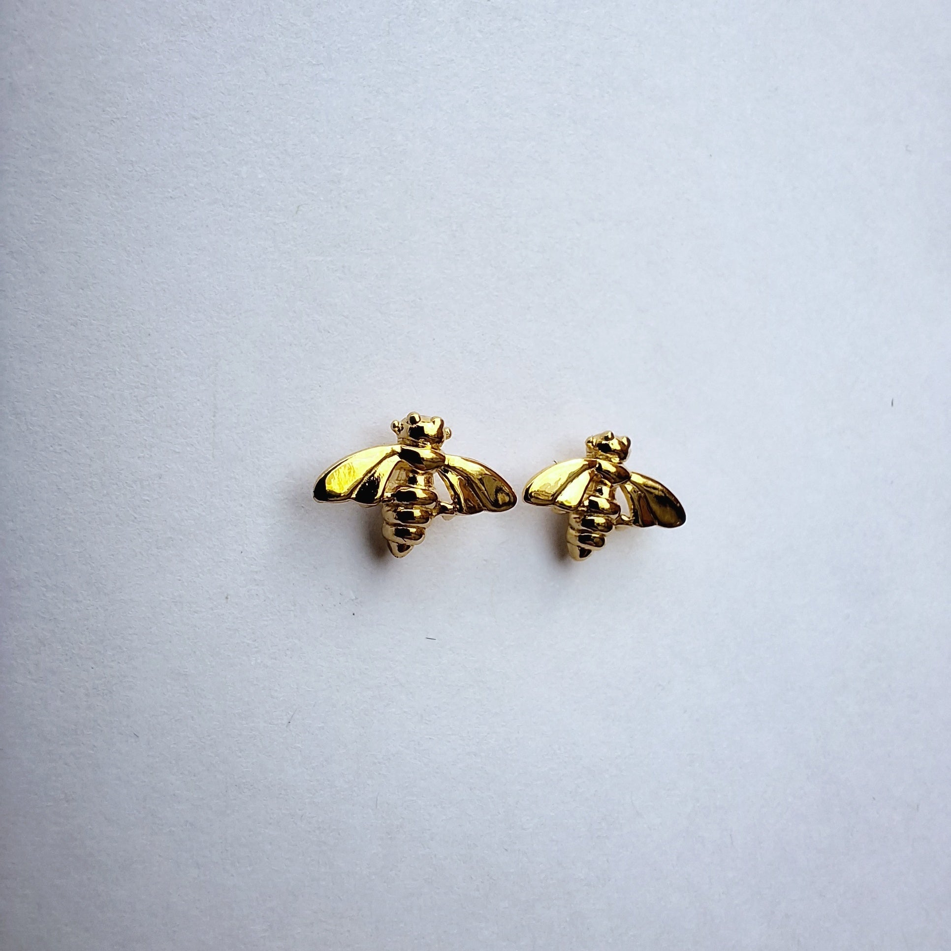 Nz jewelry, gold honey bee stud earrings