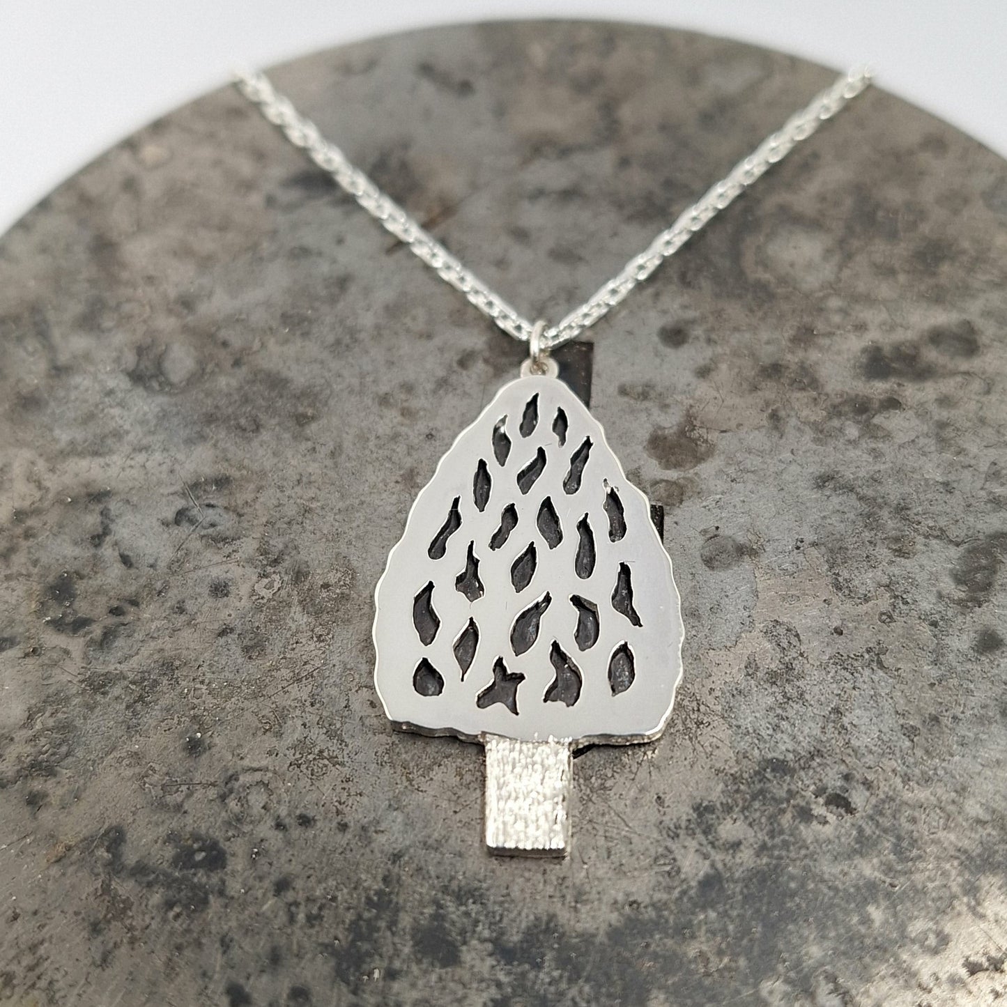 Nz handmade silver mushroom necklace