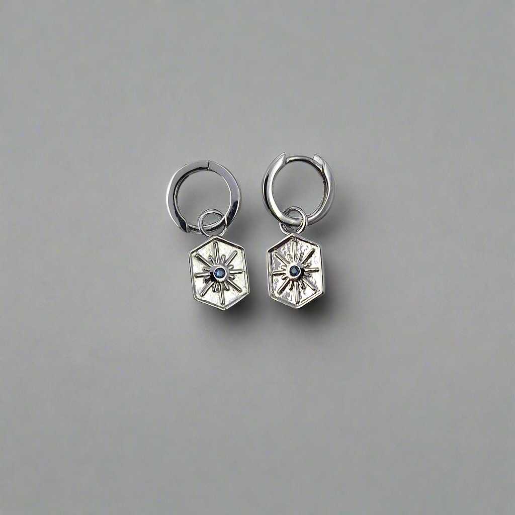 Sapphire earrings silver