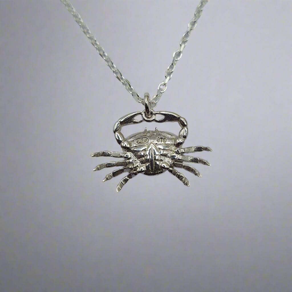 Stg sil crab necklace charm