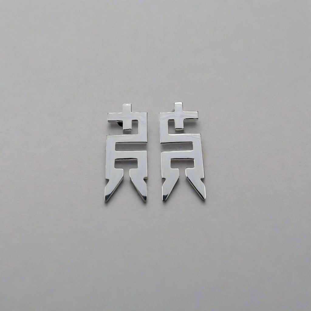 Nz made FCK stud earrings silver