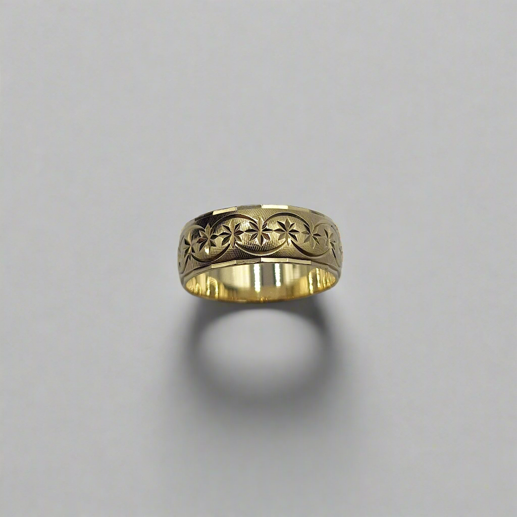 Vintage 9ct gold fancy wedding ring