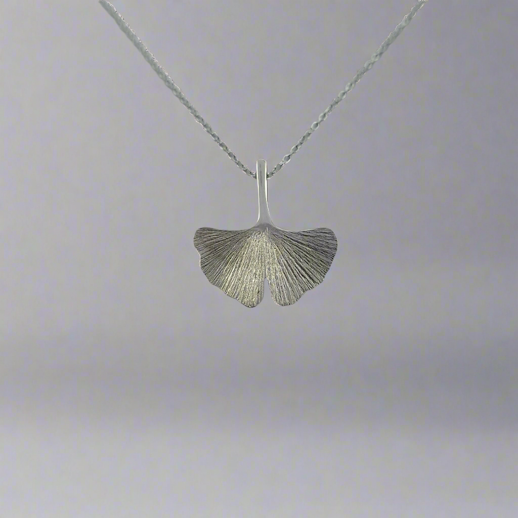 Silver Gingko Leaf Necklace