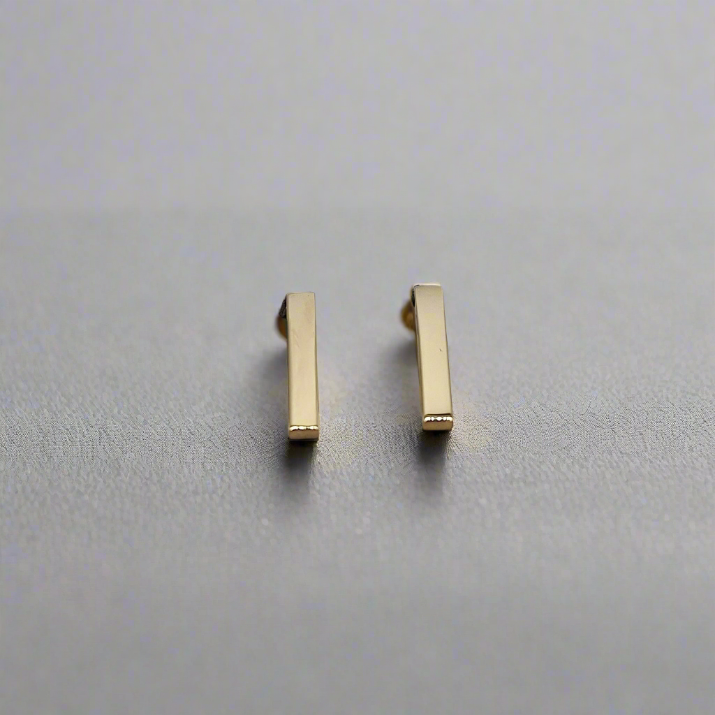 9ct bar stud earrings
