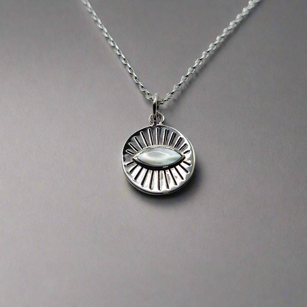 Silver evil eye necklace