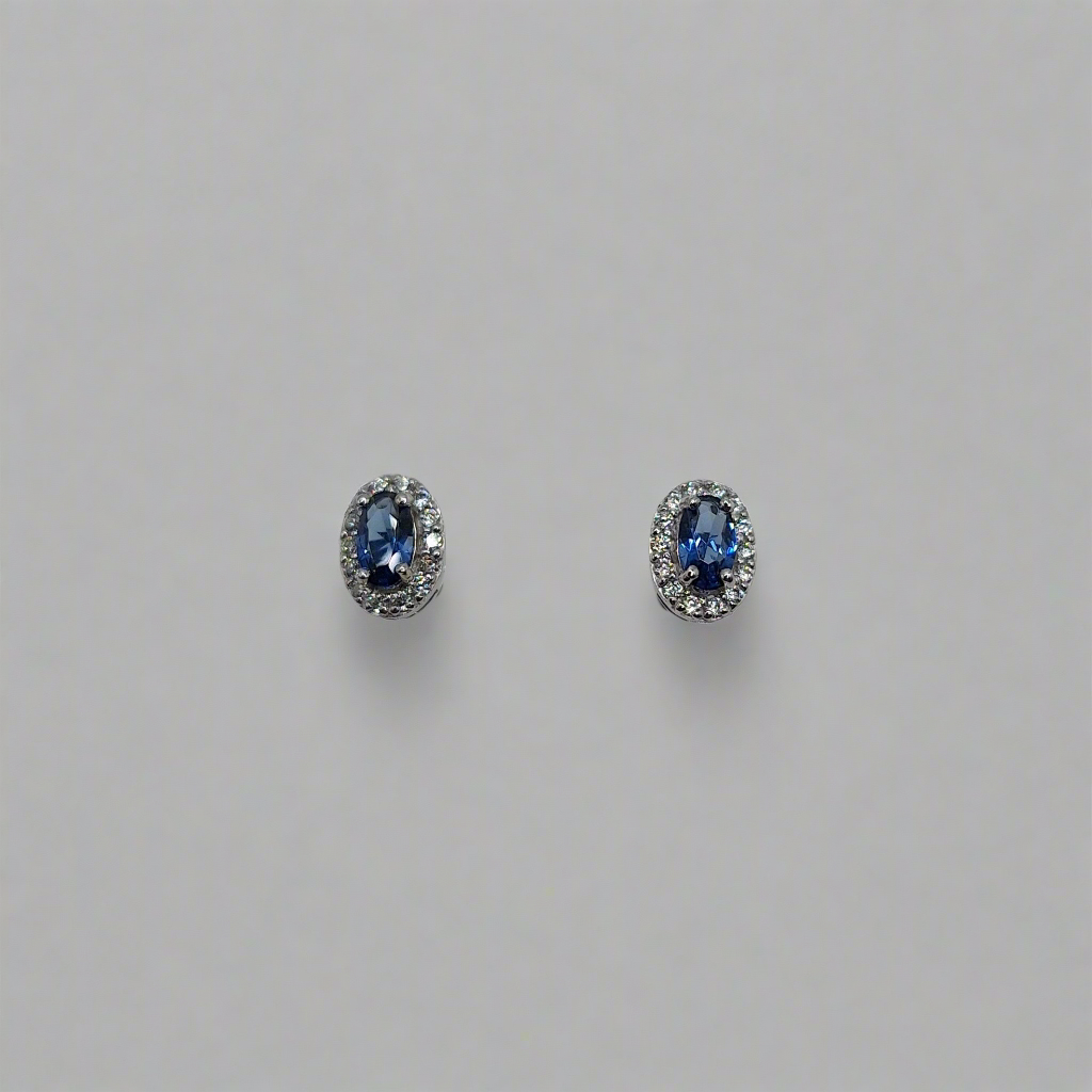 Sapphire earrings silver