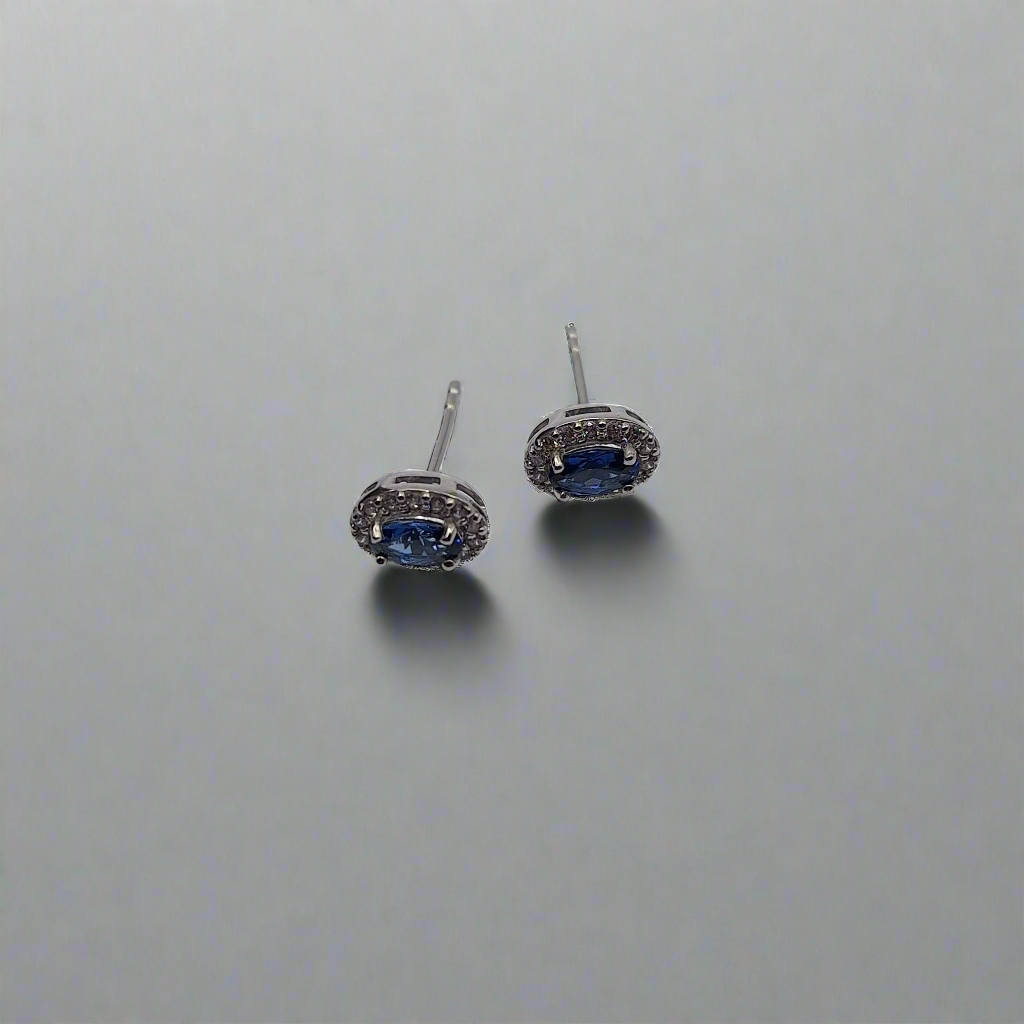 Sapphire earrings silver