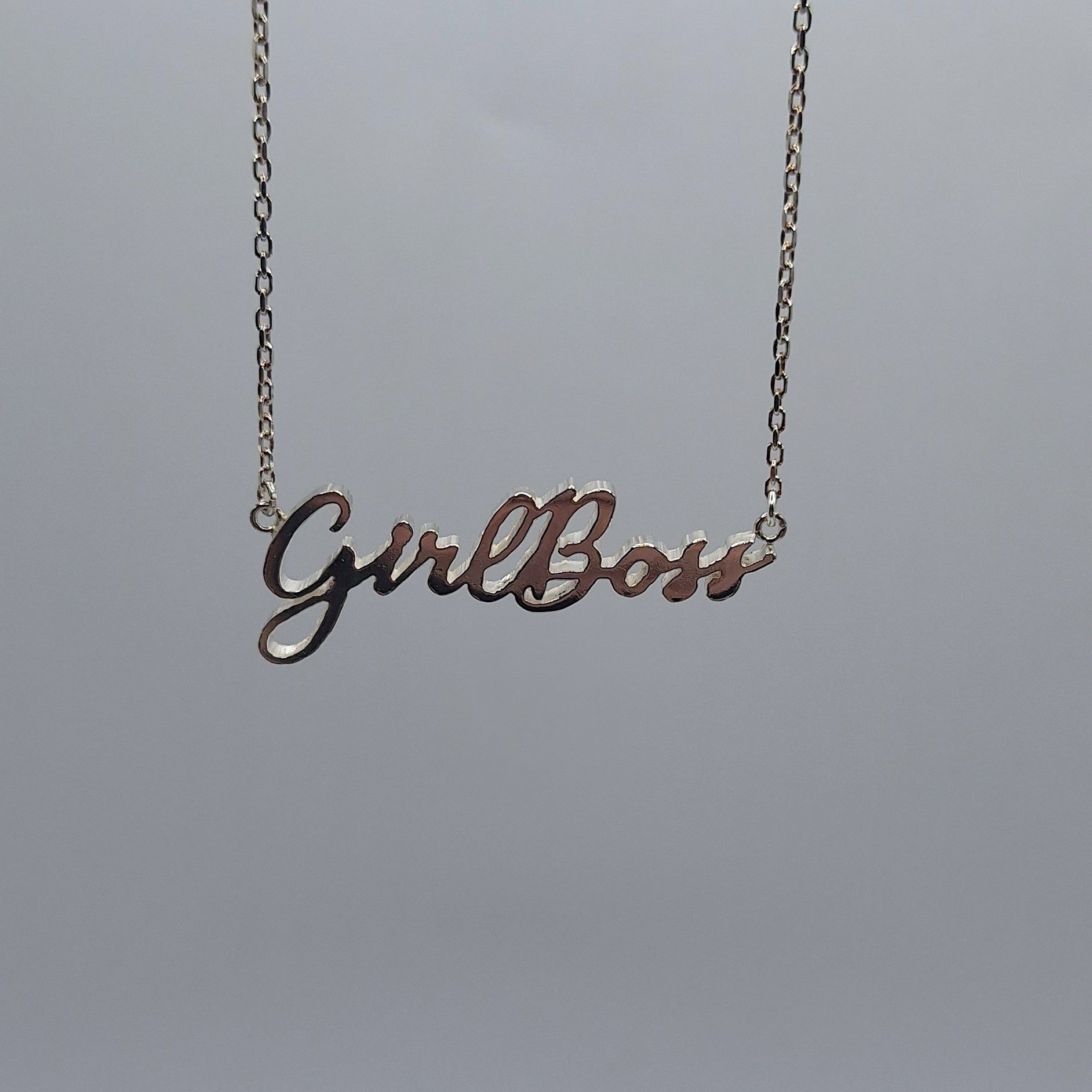 Sterling silver GIRLBOSS necklace 