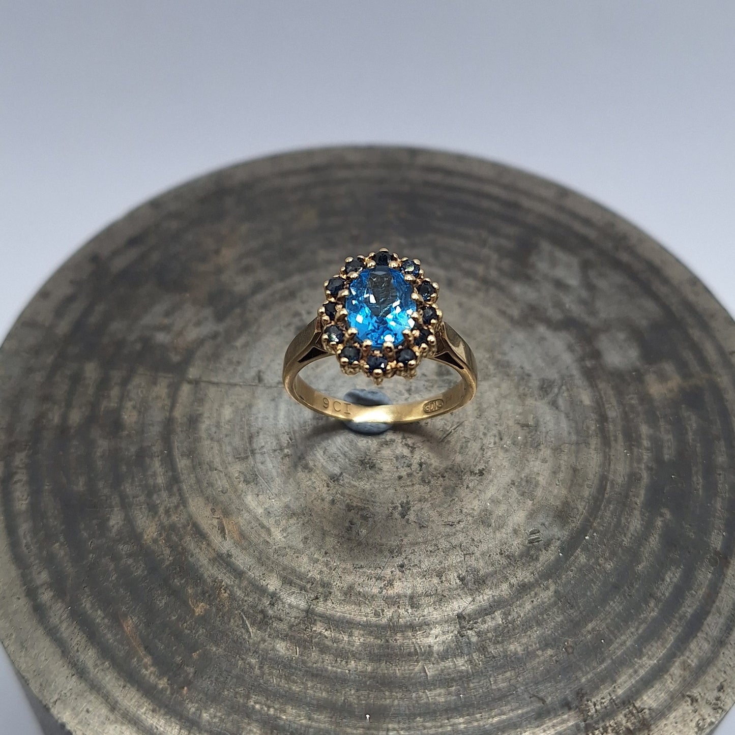 Blue Topaz/ Sapphire 9ct ring