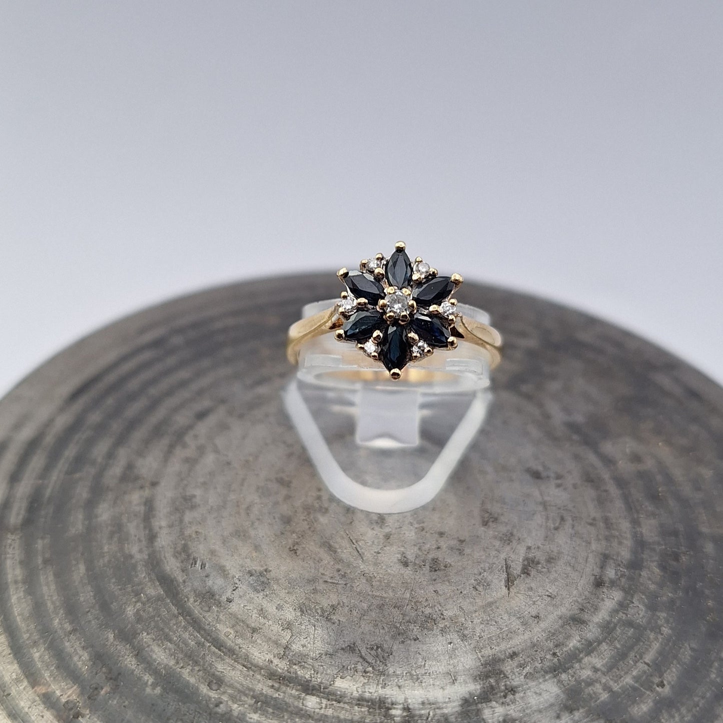 9ct Sapphire and Diamond 60's ring