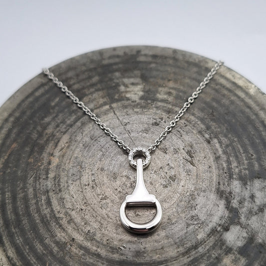 CZ Silver Bridle Necklace