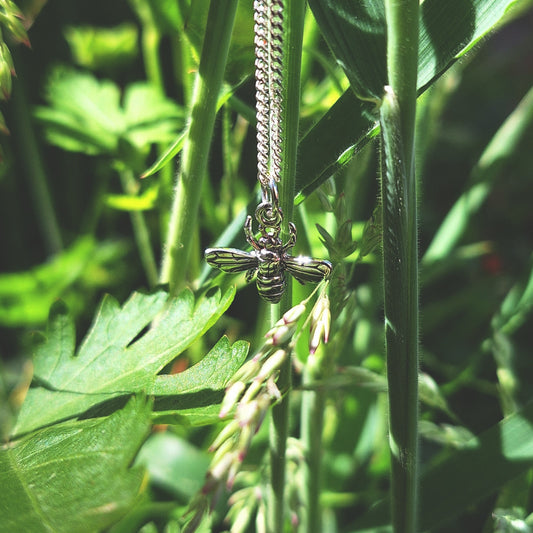 Silver Honey Bee necklace