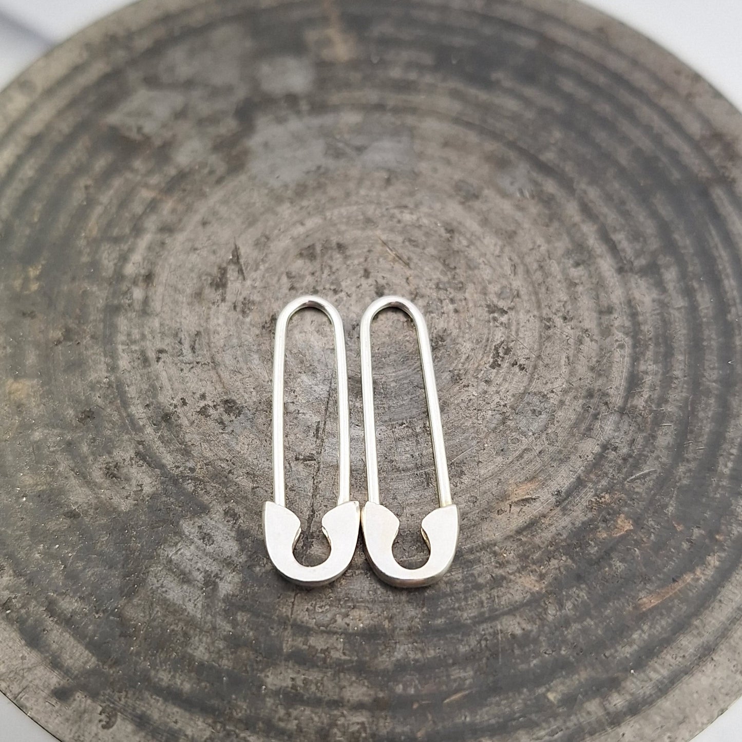 Silver Safety pin earrings