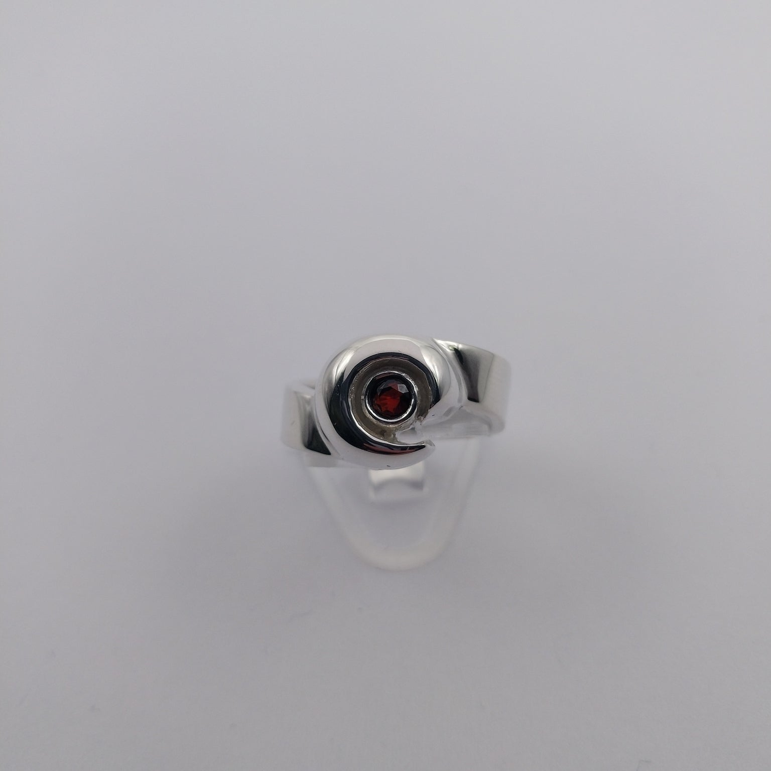 Silver garnet viking ring.  Made in nz. 