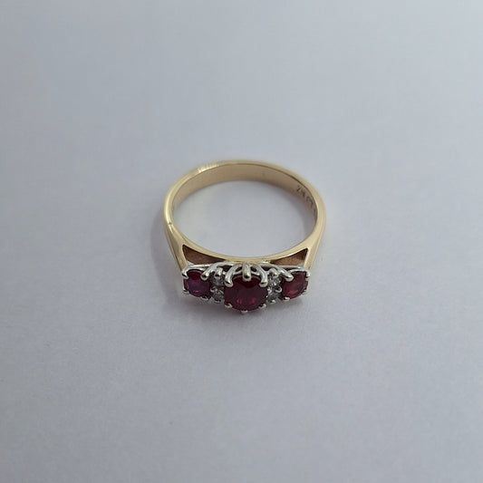 Ruby and Diamond 9ct ring