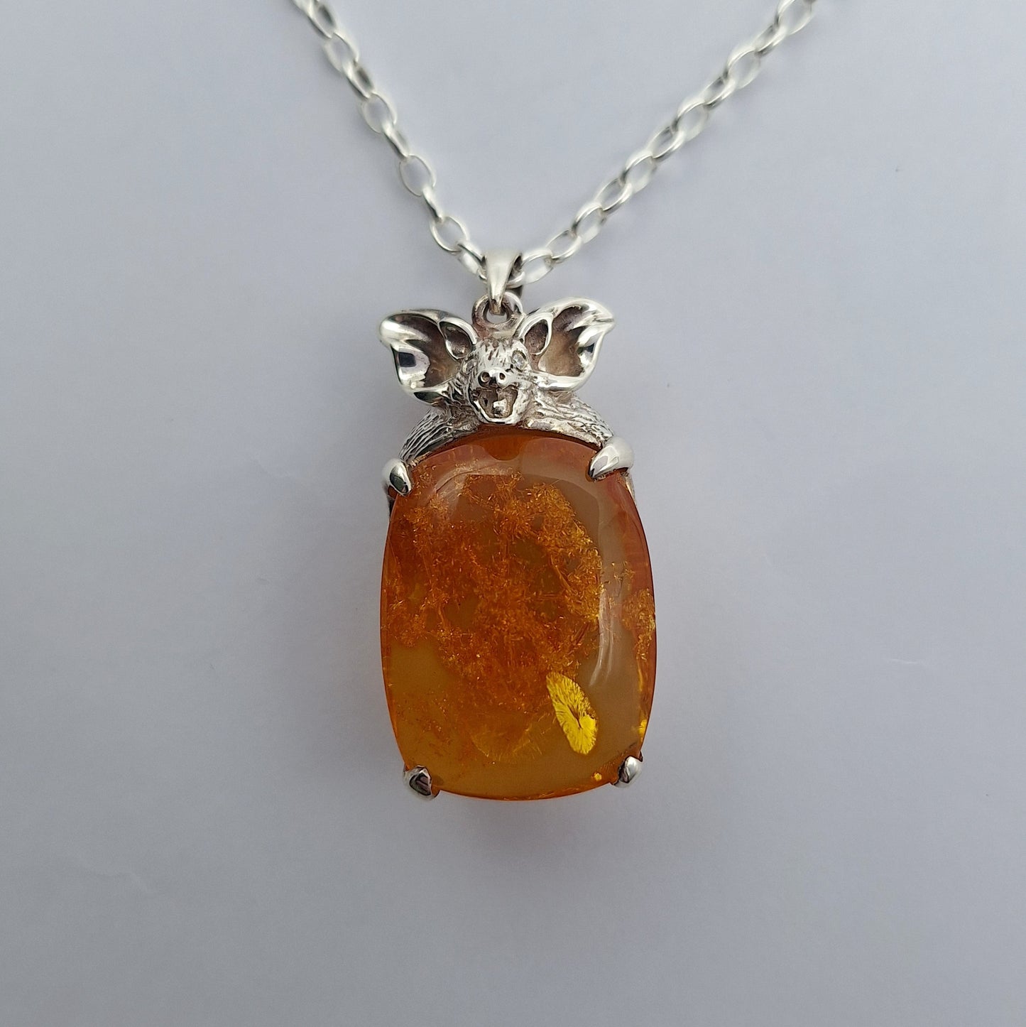 Amber Bat pendant