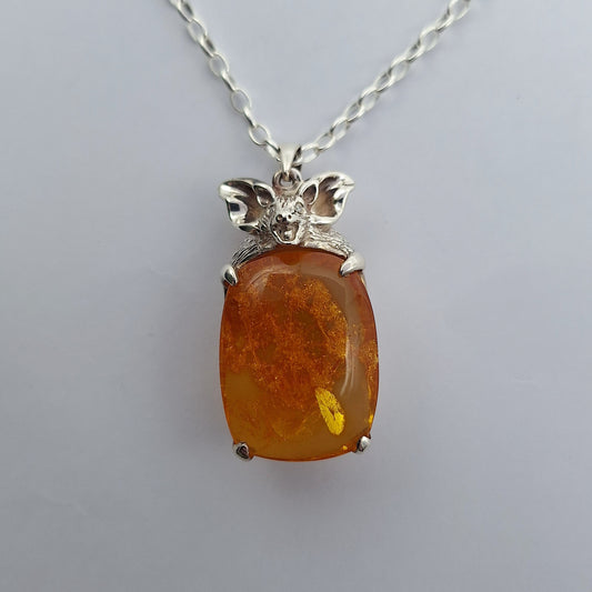Amber Bat pendant