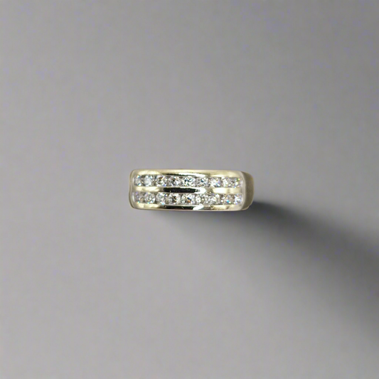 Double row diamond 9ct ring