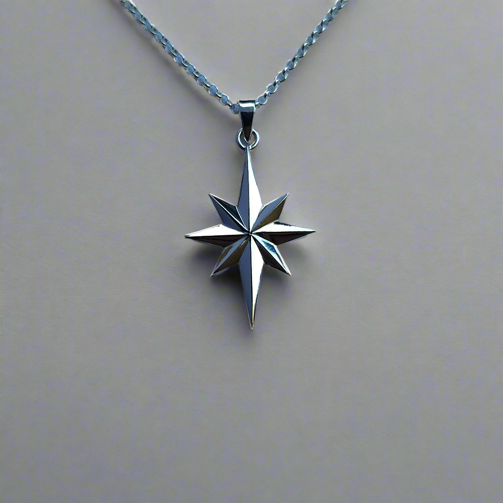 Silver matariki Star necklace 