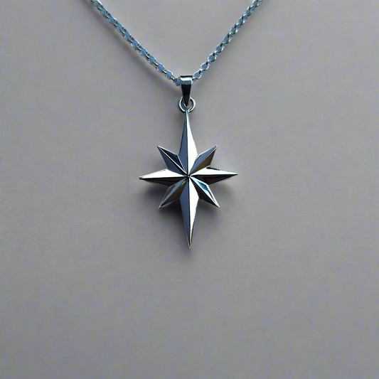 Silver matariki Star necklace 