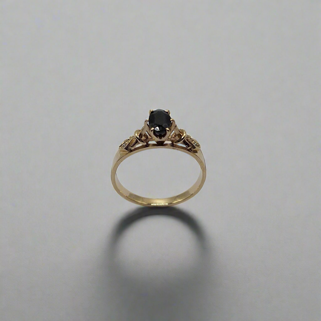 Black Sapphire 9ct ring 