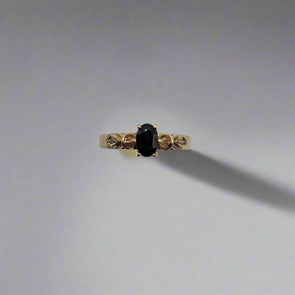 Black Sapphire ring 9ct