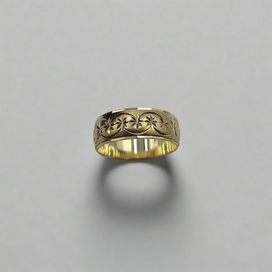 Vintage 9ct gold fancy wedding ring