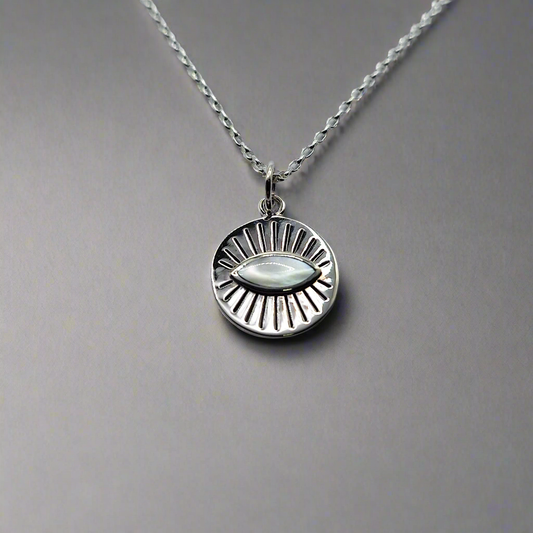 Silver evil eye necklace 