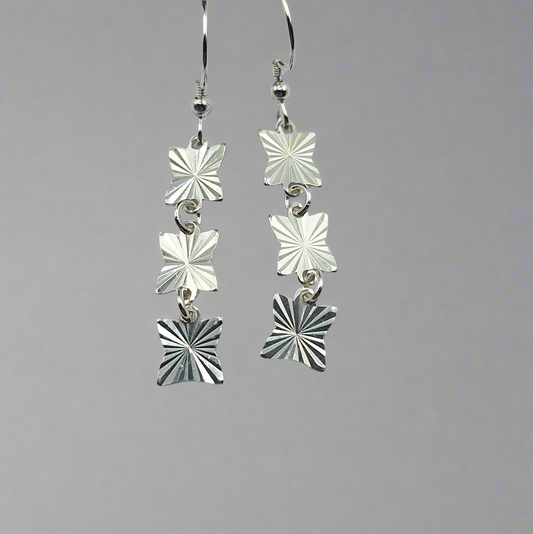 Silver star hook earrings 